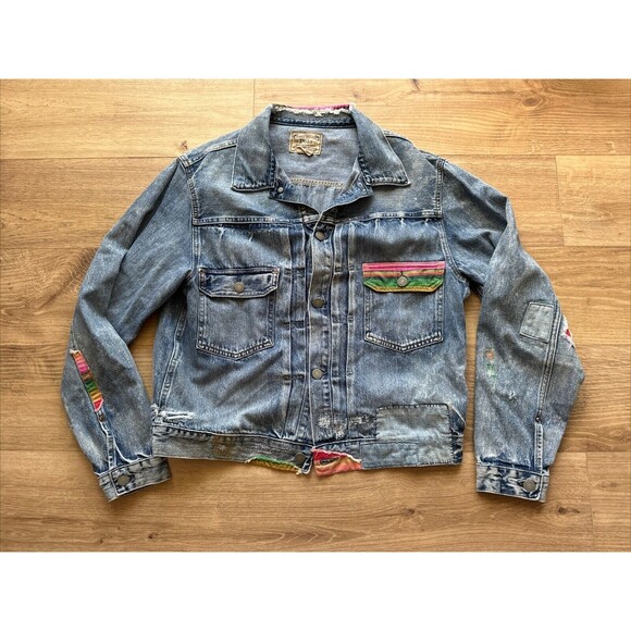 Ralph Lauren Other - POLO RALPH LAUREN Men’s RENTON Striped Patch Denim Jean Jacket distressed serape